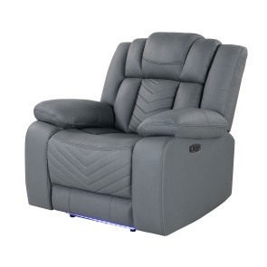 U7068 Grey Power Recliner w/ LED