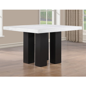 Artemis Black Base 54-inch Square White Marble Top Counter Height Table