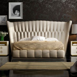 Velvet Upholstered Panel Bed