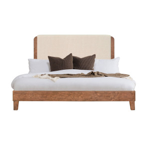Etta Walnut Upholstered Panel Bed