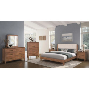 Etta Walnut Upholstered Panel Bedroom Set