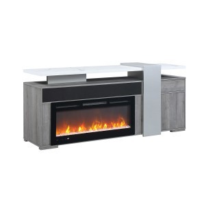 Zoro 76 Inch Entertainment Unit w/ Fireplace and Bluetooth Speakers