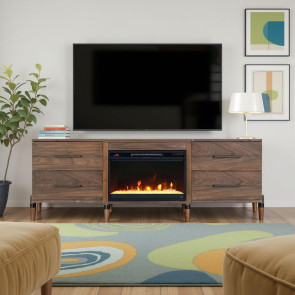 Tranquility Walnut 78-inch Fireplace Console