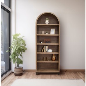 Natural Parota 6 Shelf Bookcase
