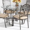 Wrought Iron Round Glass Dining Table