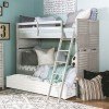 Summer Camp Twin over Twin Bunk Bed (Stone Path White)