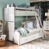 Summer Camp Twin over Full Bunk Bed (Stone Path White)