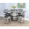 Alpine Grey Round Wine Barrel Base Pub Table Set w/ Barstools