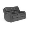 Linden Power Reclining Loveseat w/ Console (Gray)