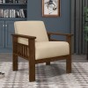 Helena Accent Chair w/ Storage Arms (Light Brown)