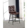 Brown Leatherette Counter Height Chair (Set of 2)