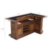 Manchester Raised Panel Return Bar (Distressed Walnut)