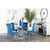 Ellie Dining Room Set w/ Teal Chairs