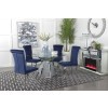 Quinn Dining Room Set w/ Ink Blue Chairs