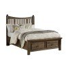 Maple Road Slat Poster Storage Bed (Maple Syrup)