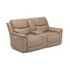 Cade Power Reclining Loveseat w/ Console (Taupe)