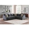 Ambrielle Gunmetal 3-Piece Right Sofa Sectional