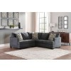 Ambrielle Gunmetal 2-Piece Right Sofa Sectional