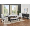 Vance Faux Marble Dining Room Set w/ Bench