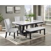Vance Faux Marble Dining Room Set w/ Wing Chairs and Bench
