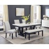 Vance Faux Marble Dining Room Set w/ Varley Chairs and Bench