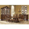 Old World Double Pedestal Dining Set w/ Shield Chairs