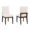 Crafted Cherry White Fabric Uph Side Chair (Dark) (Set of 2)