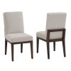 Crafted Cherry Oatmeal Fabric Uph Side Chair (Dark) (Set of 2)