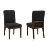 Crafted Cherry Black Fabric Uph Side Chair (Dark) (Set of 2)