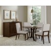 Crafted Cherry Metal Base 48 Inch Round Dining Set w/ Oatmeal Chairs (Dark)