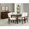 Crafted Cherry 94 Inch Surfboard Dining Set w/ White Chairs (Dark)
