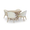 Biscayne Round Dining Room Set w/ Upholstered Club Chairs