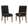 Crafted Cherry Black Fabric Uph Side Chair (Medium) (Set of 2)