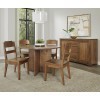 Crafted Cherry Wood Base 48 Inch Round Dining Set w/ Ladderback Chairs (Medium)