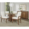 Crafted Cherry Wood Base 48 Inch Round Dining Set w/ White Chairs (Medium)