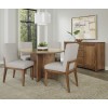Crafted Cherry Wood Base 60 Inch Round Dining Set w/ Oatmeal Chairs (Medium)