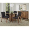 Crafted Cherry Wood Base 48 Inch Round Dining Set w/ Black Chairs (Medium)