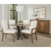 Crafted Cherry Metal Base 48 Inch Round Dining Set w/ White Chairs (Medium)