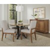 Crafted Cherry Metal Base 48 Inch Round Dining Set w/ Oatmeal Chairs (Medium)