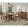 Crafted Cherry Metal Base 60 Inch Round Dining Set w/ Ladderback Chairs (Medium)