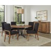 Crafted Cherry Metal Base 60 Inch Round Dining Set w/ Black Chairs (Medium)