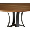 Crafted Cherry Metal Base 60 Inch Round Dining Set w/ Ladderback Chairs (Medium)