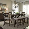 Double Bridge Counter Height Dining Set w/ Bench