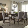 Double Brindge Counter Height Dining Set w/ Upholstered Chairs
