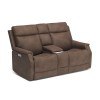 Easton Power Reclining Loveseat w/ Console (Brown)