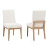 Crafted Cherry White Fabric Uph Side Chair (Bleached) (Set of 2)