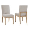 Crafted Cherry Oatmeal Fabric Uph Side Chair (Bleached) (Set of 2)