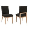 Crafted Cherry Black Fabric Uph Side Chair (Bleached) (Set of 2)