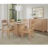 Crafted Cherry Wood Base 48 Inch Round Dining Set w/ Ladderback Chairs (Bleached)
