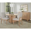 Crafted Cherry Wood Base 60 Inch Round Dining Set w/ Oatmeal Chairs (Bleached)